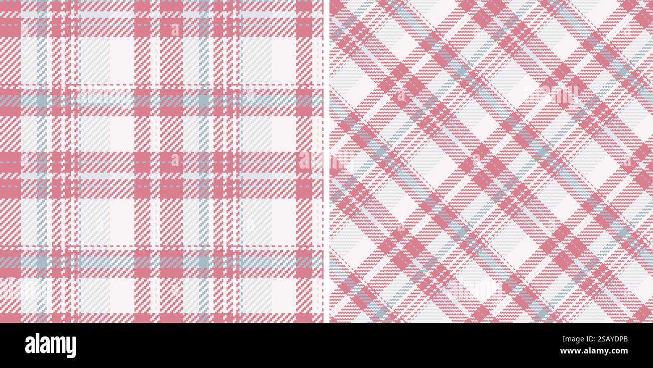 Tissu de contrôle de texture de plaid vectoriel sans couture avec un tartan de fond textile de motif. Set dans des couleurs froides dans le style de la mode pour les femmes et les hommes. Illustration de Vecteur
