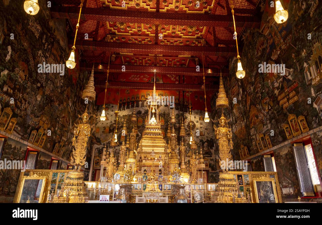 Le Temple du Bouddha d'émeraude (Wat Phra Kaew) au Grand Palais de Bangkok Thaïlande. Banque D'Images