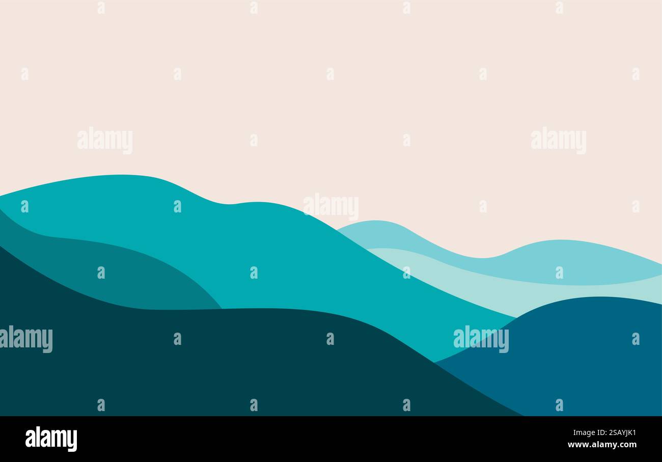 Vecteur de fond de montagne bleu. Fond de paysage de luxe oriental Illustration de Vecteur