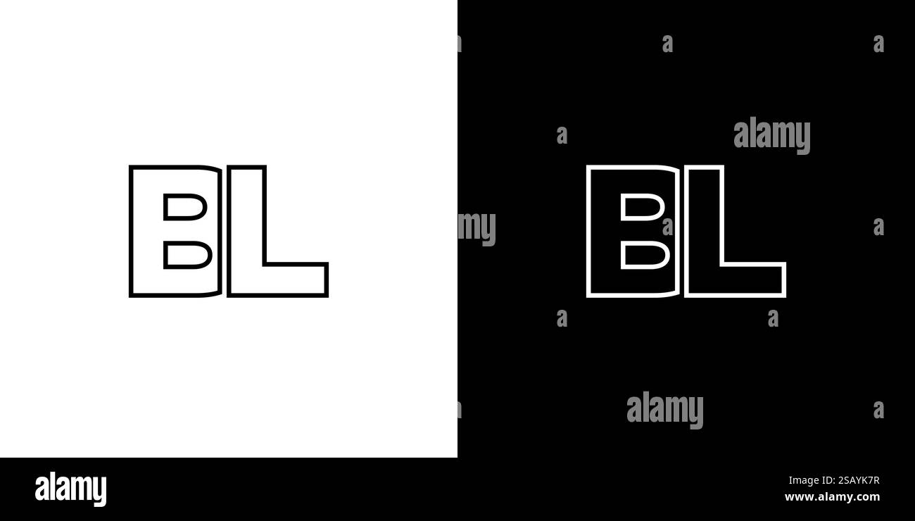 Lettre tendance B et l, modèle de conception de logo BL. Logotype minimal basé sur le monogramme initial pour l'identité de l'entreprise. Illustration de Vecteur