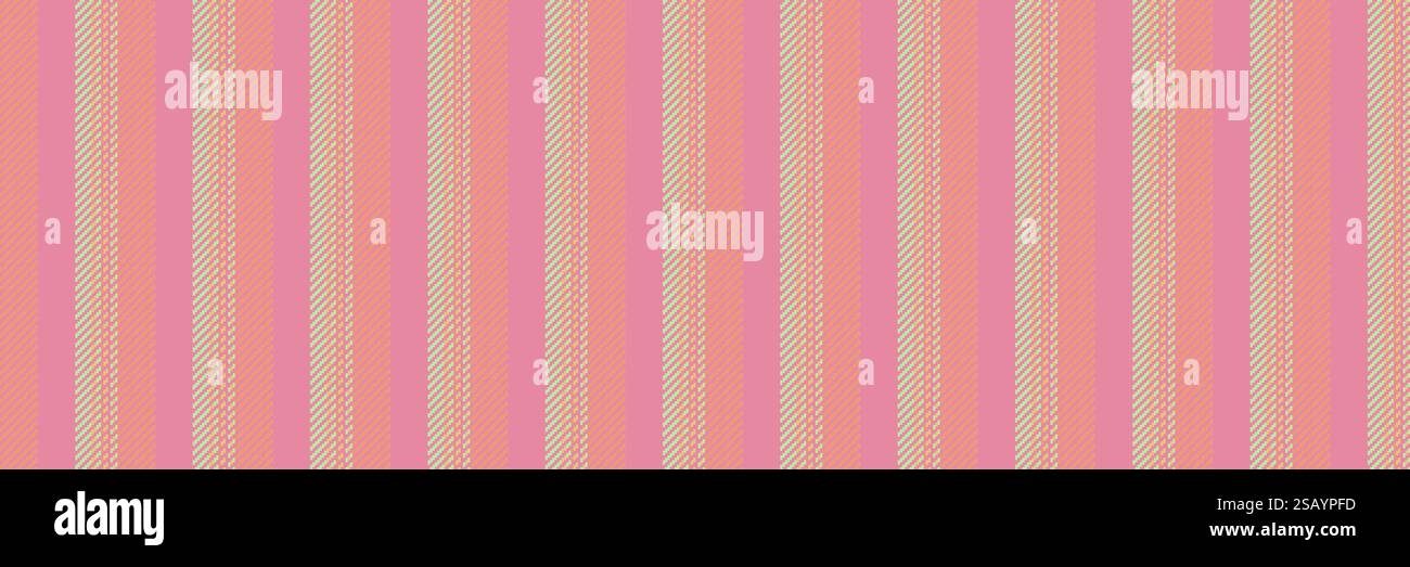 Tissu de lignes sans couture de lit, vecteur de motif de texture vintage. Relaxez la bande verticale de fond textile dans la palette de couleurs rouge et orange. Illustration de Vecteur