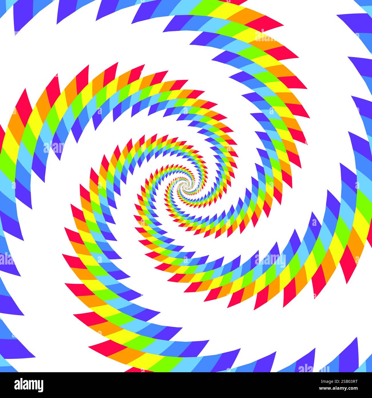 Fond de tourbillon hypnotique arc-en-ciel spirale, illusion optique du mouvement, illustration vectorielle opt art style, géométrique abstrait coloré, p multicolore Illustration de Vecteur