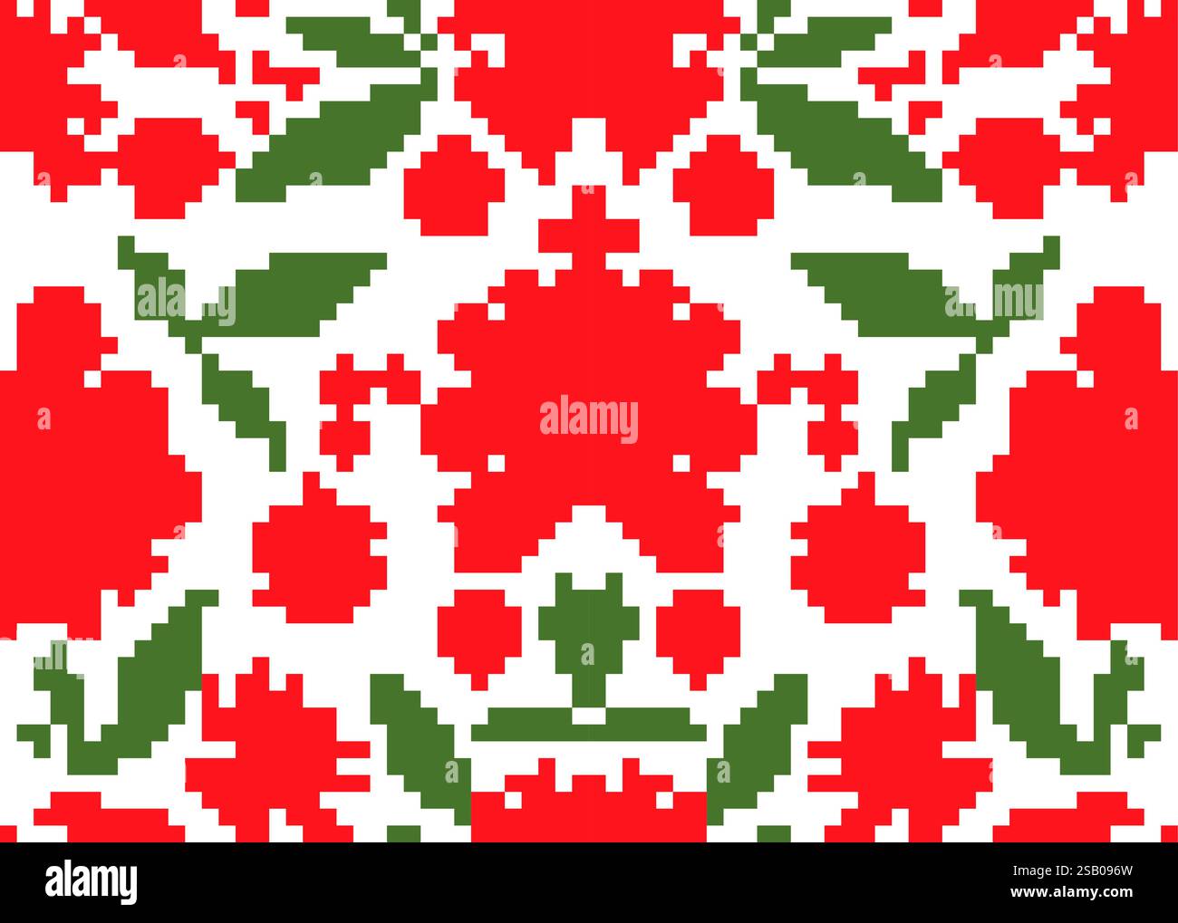Khokhloma pattern pixel atteint 8 bit background national et traditionnel Illustration de Vecteur
