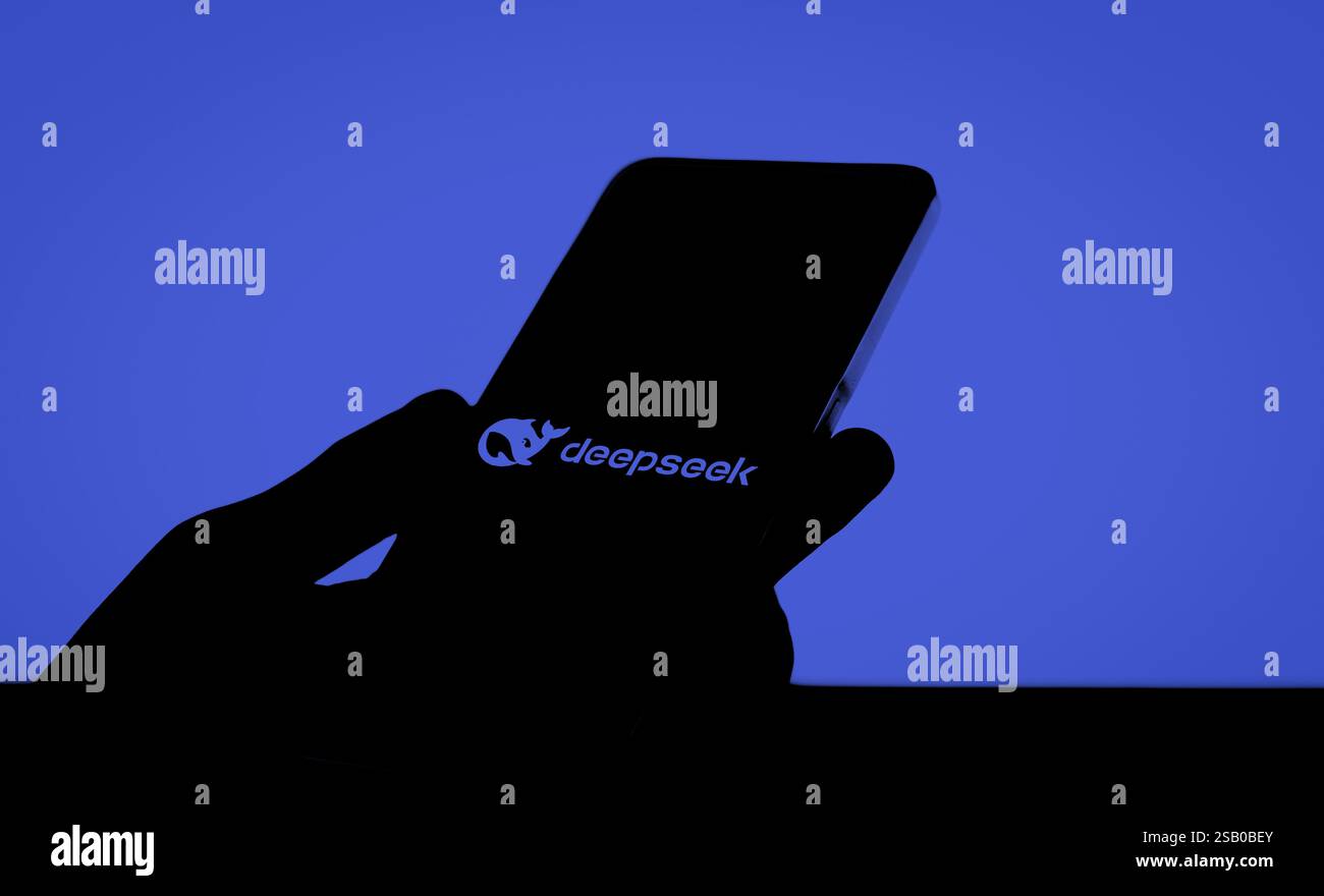 Le logo Deepseek ai est affiché sur le smartphone Banque D'Images