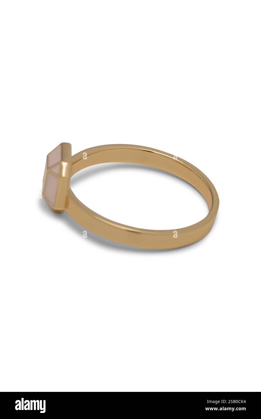 Propositions bague bijoux + chemin de clipping. Anneau isolé sur un fond blanc. Banque D'Images