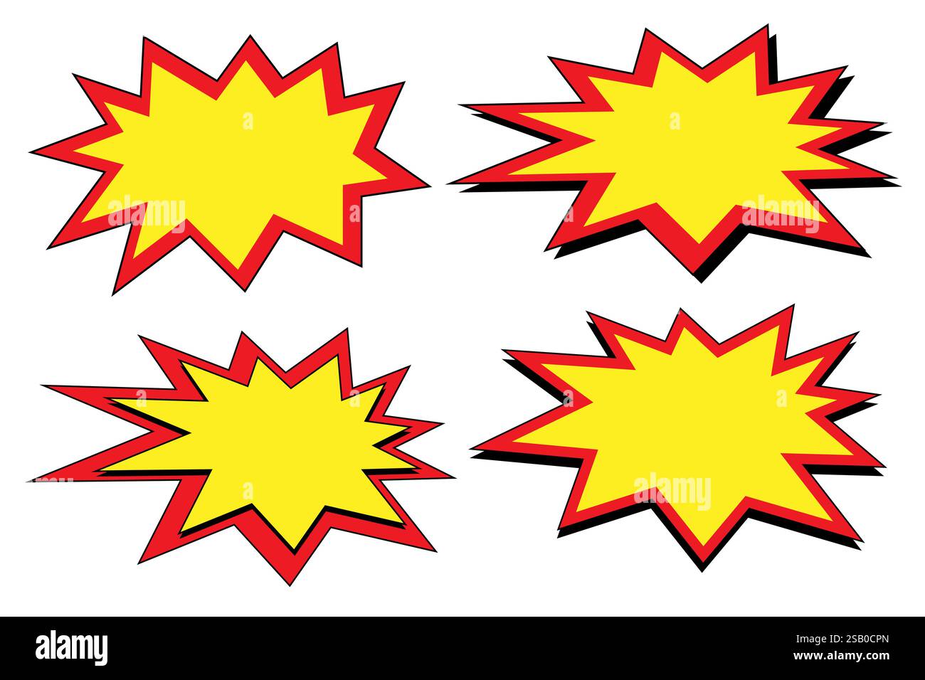 Ensemble de bulle d'étoile abstraite en jaune, rouge et noir - illustration vectorielle Illustration de Vecteur