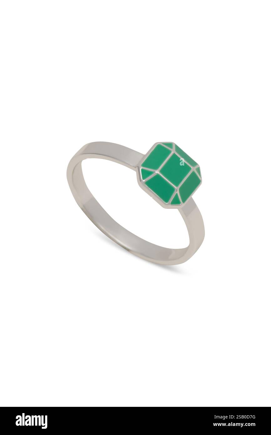 Propositions bague bijoux + chemin de clipping. Anneau isolé sur un fond blanc. Banque D'Images