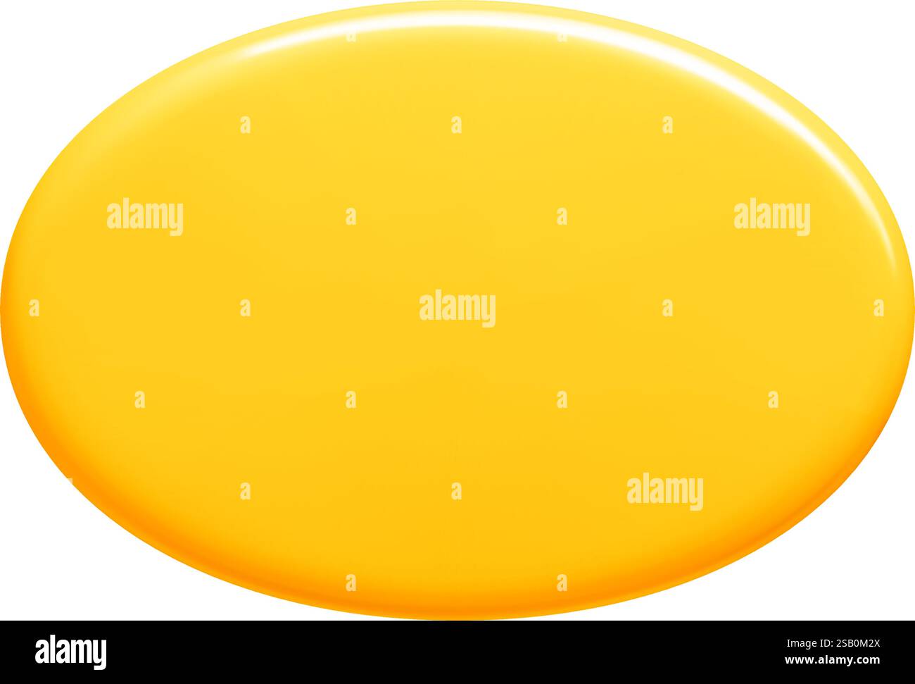 Bannière de légende vectorielle 3d jaune avec forme ovale brillante Illustration de Vecteur