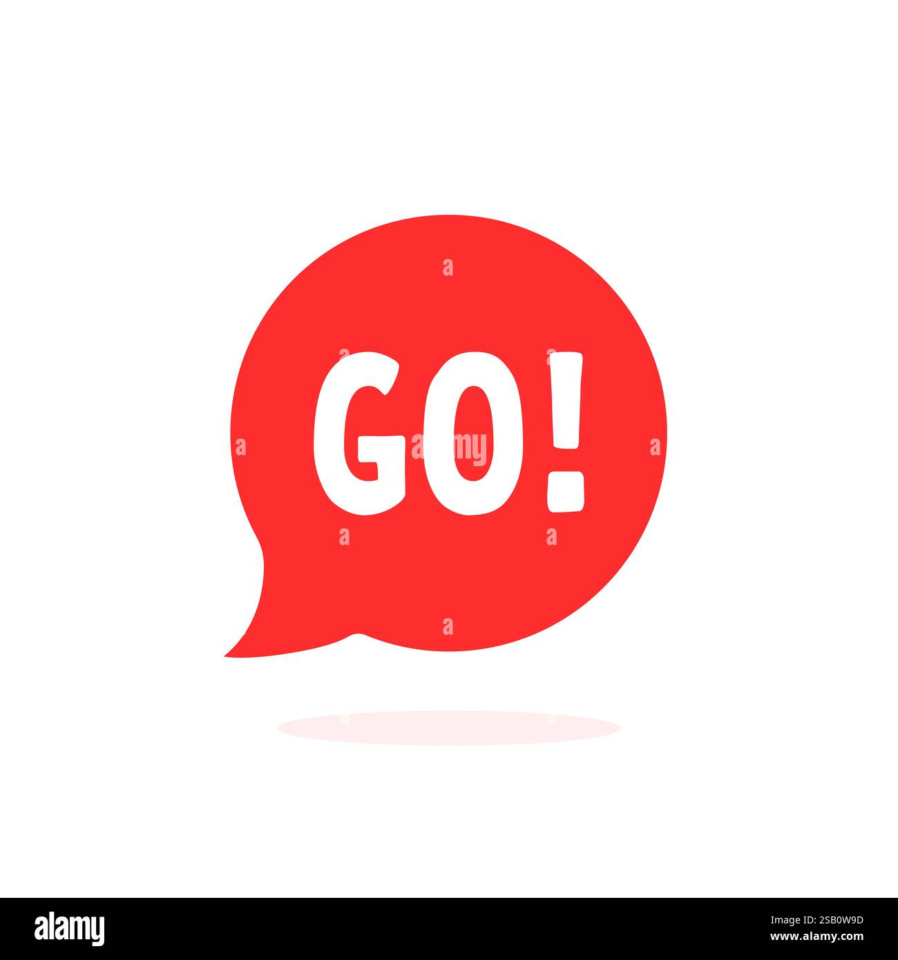 rouge go simple bulle de parole comme action Illustration de Vecteur