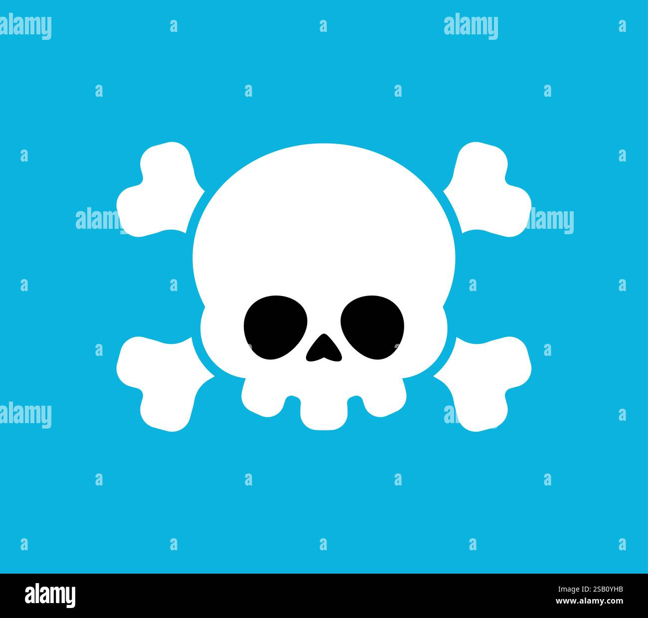 Dessin animé Cute Skull. Kawaii Skeleton Head Illustration de Vecteur