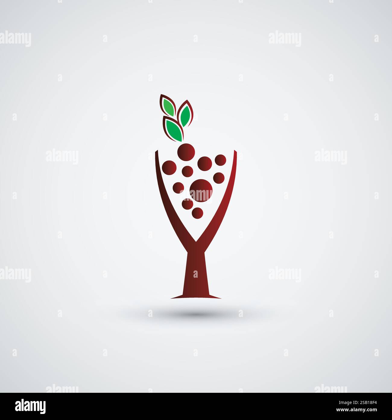 Logo raisin et vin Illustration de Vecteur