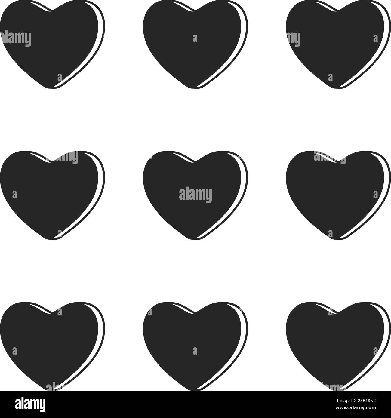 Les cœurs de bonbons ou les bonbons en forme de cœur d'amour répétant le motif de fond dans l'illustration vectorielle Illustration de Vecteur