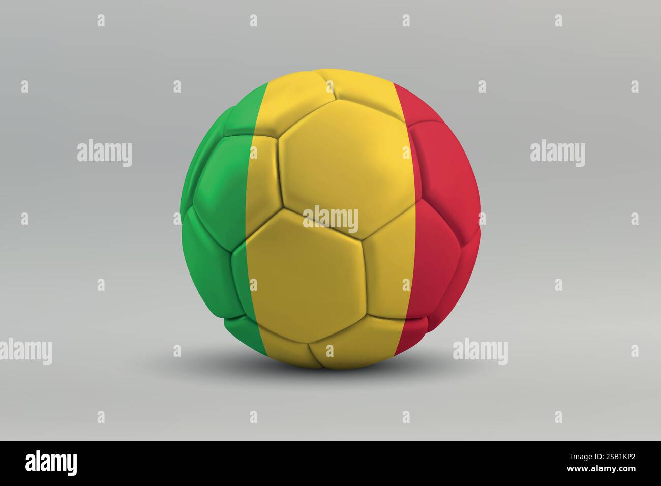 Ballon de football Mali avec le motif du drapeau national sur un fond gris Illustration de Vecteur