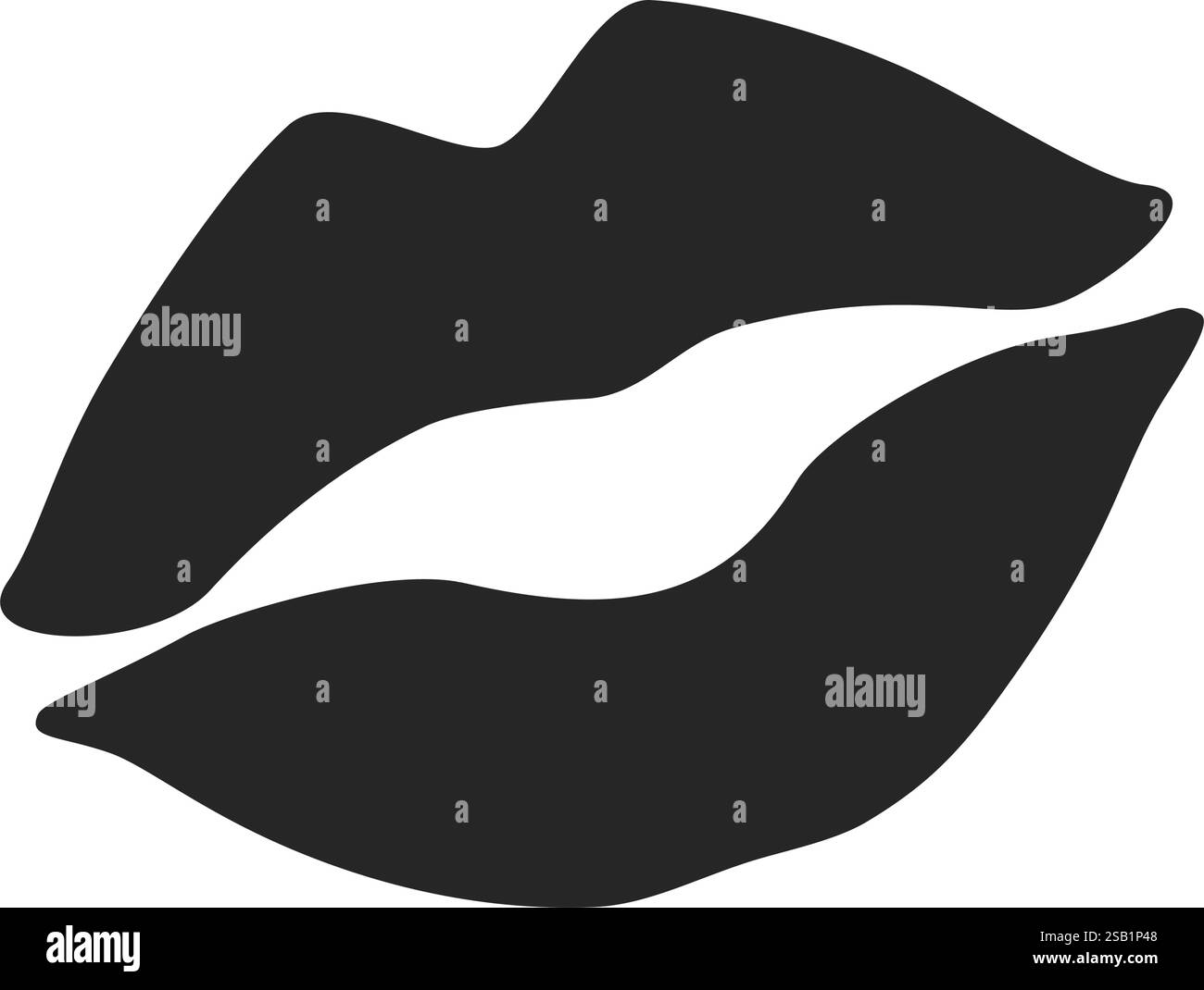 Embrasser les lèvres marque dans l'icône vectorielle simple Illustration de Vecteur