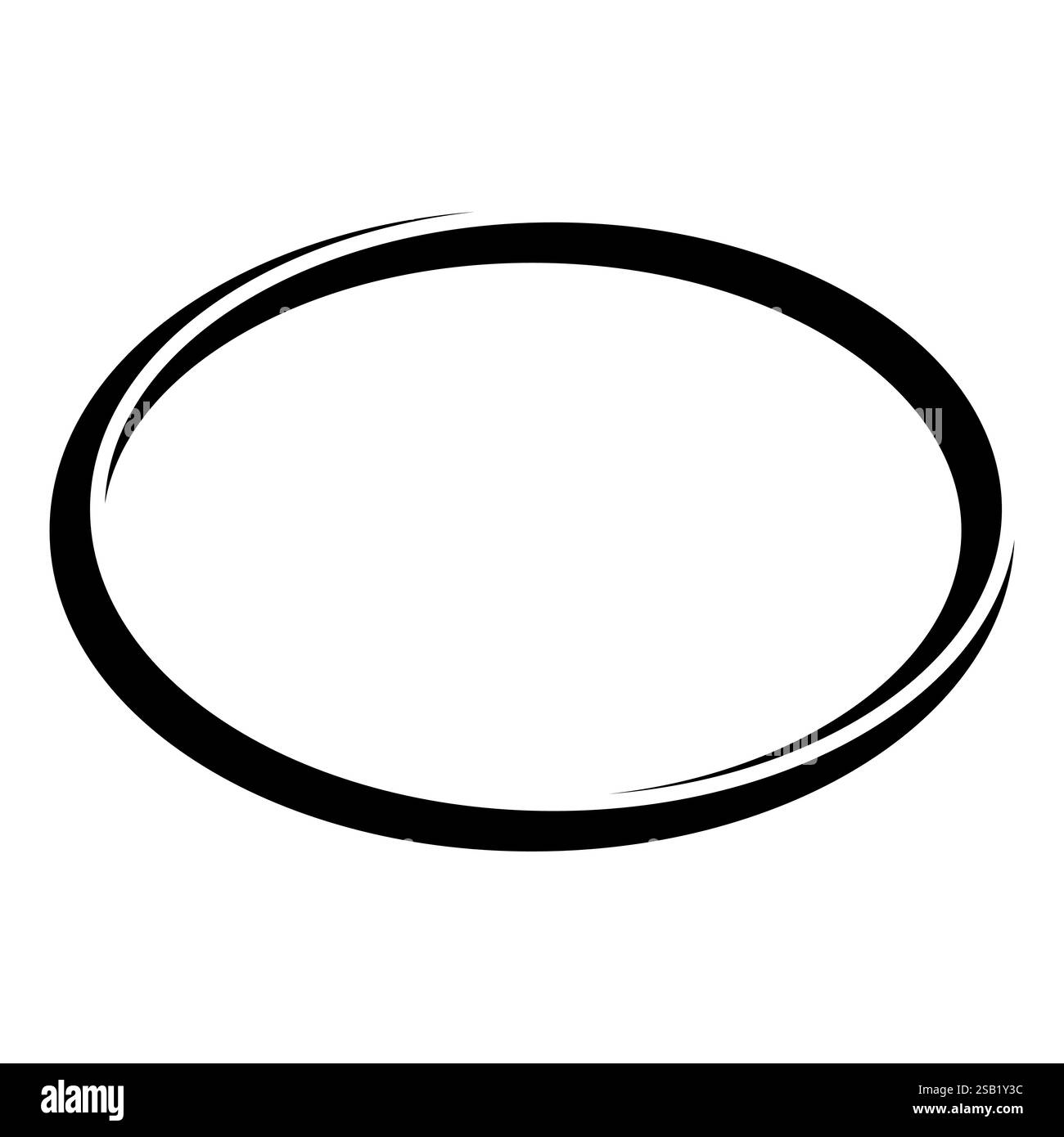 Noir double cadre ovale forme géométrique, cadre de bannière circulaire rond Illustration de Vecteur