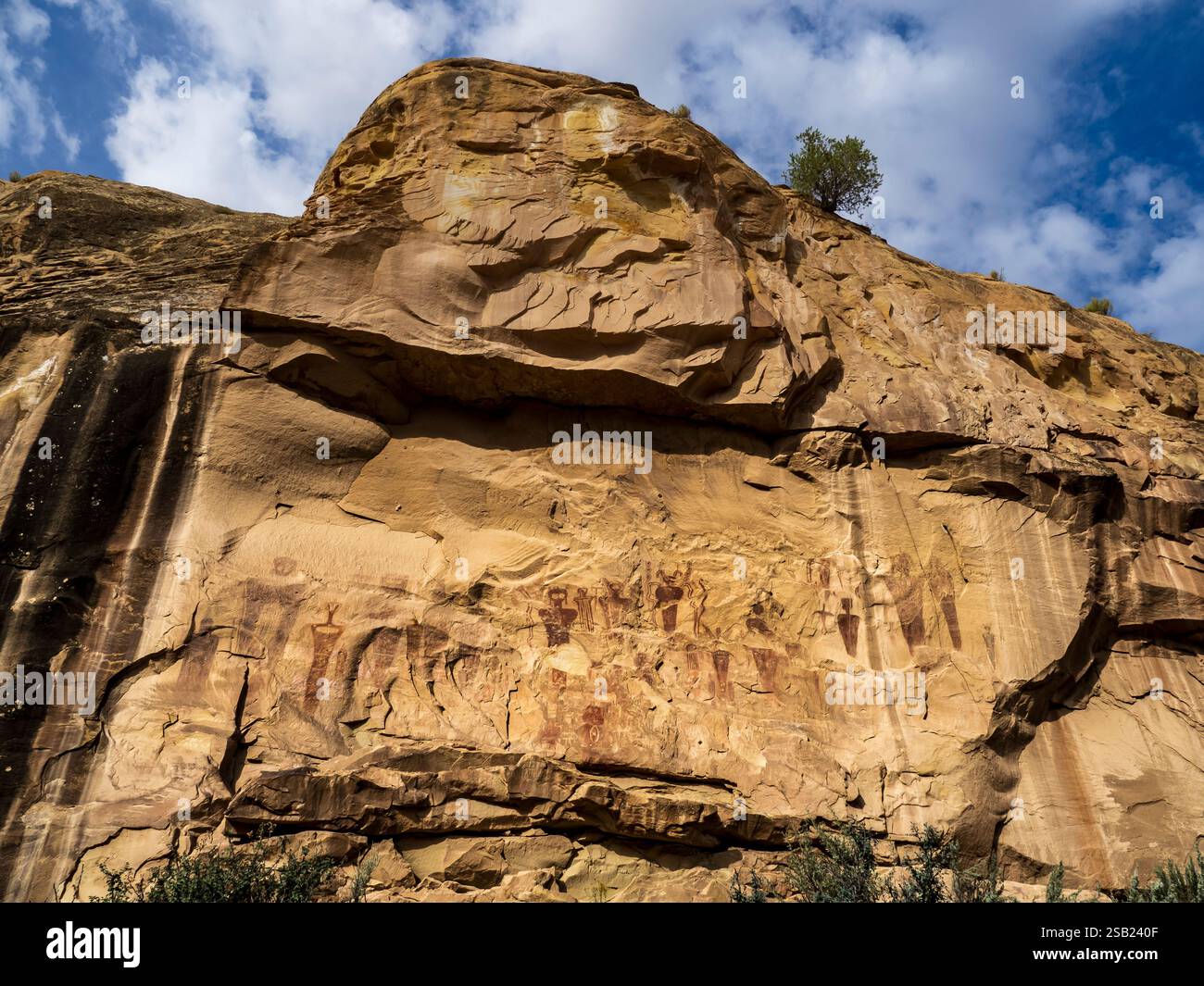 Art rupestre de Sego, Sego Canyon, Utah. Banque D'Images