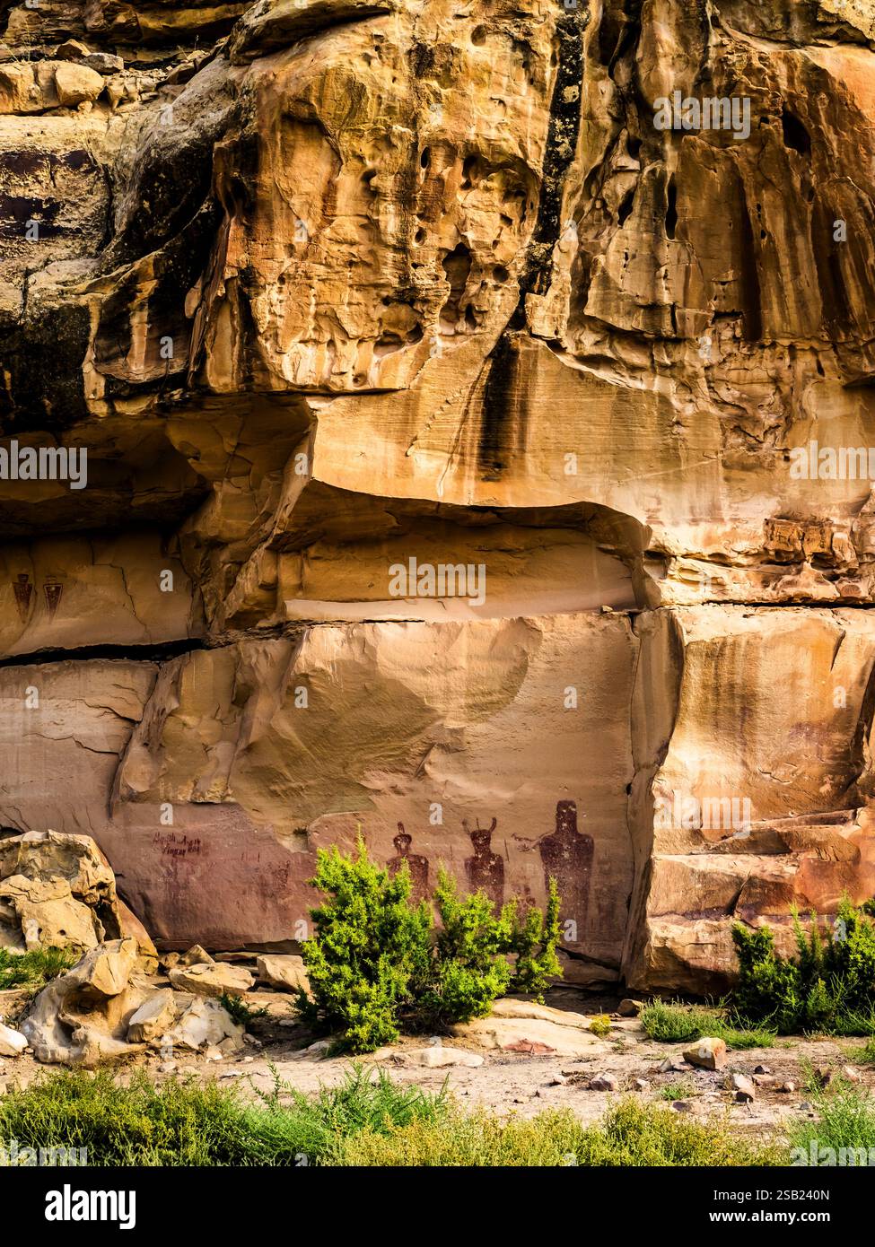 Art rupestre de Sego, Sego Canyon, Utah. Banque D'Images