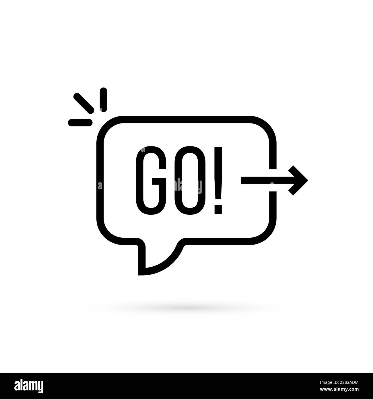bulle fine noire avec go to action Illustration de Vecteur
