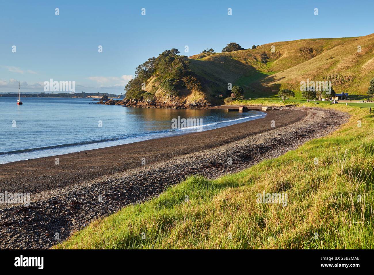 Belle plage et camping en Nouvelle-Zélande Banque D'Images