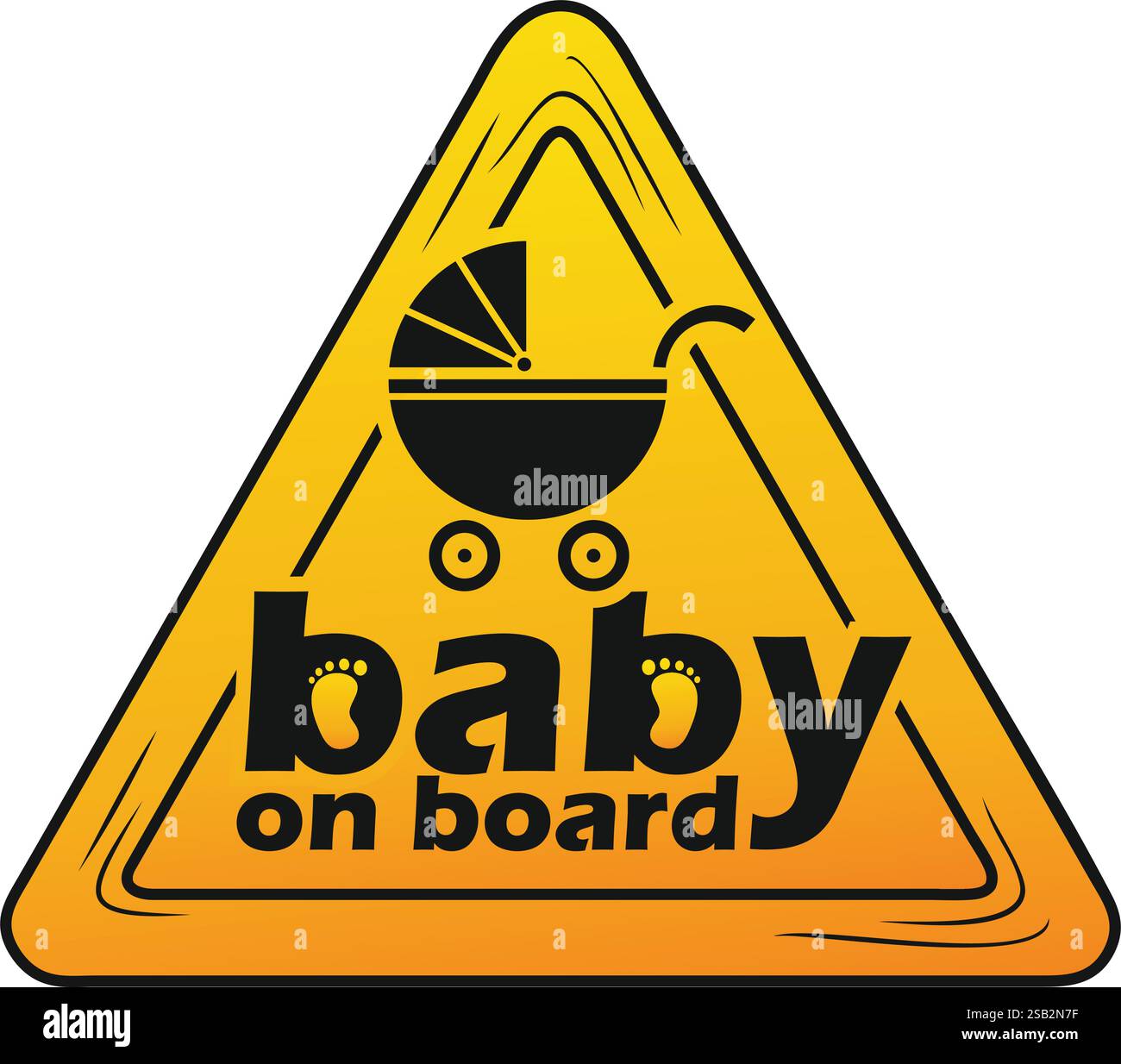 Panneau triangulaire jaune indiquant bébé à bord pour la sécurité du véhicule. Illustration de Vecteur Panneau triangulaire jaune indiquant bébé à bord pour la sécurité du véhicule. Illustration de Vecteur