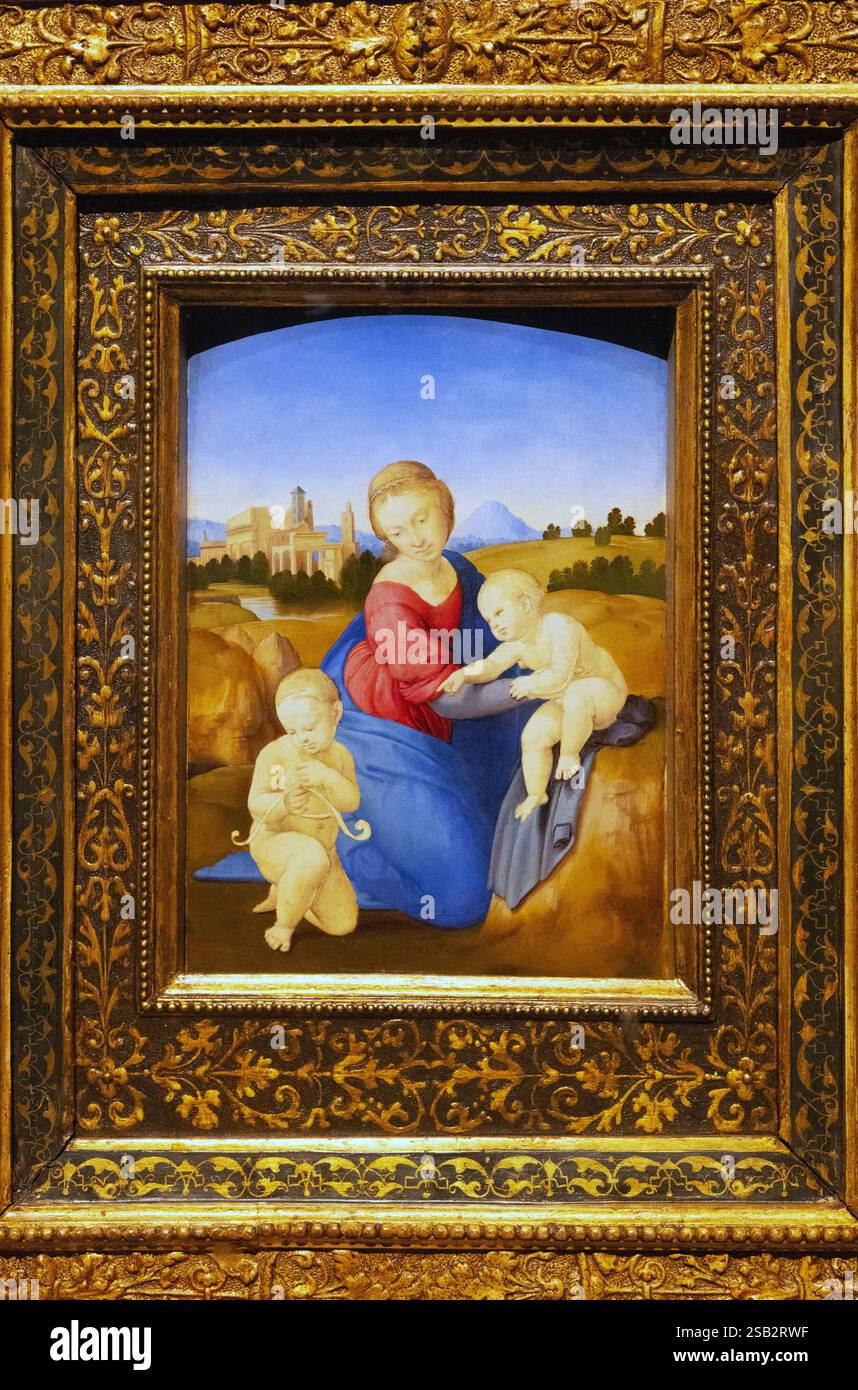 Peinture Raphaël ; Vierge à l'enfant avec l'enfant Saint Jean Baptiste - la Vierge Esterhazy ; 1508 ; Tempera et huile sur panneau ; Renaissance italienne Banque D'Images