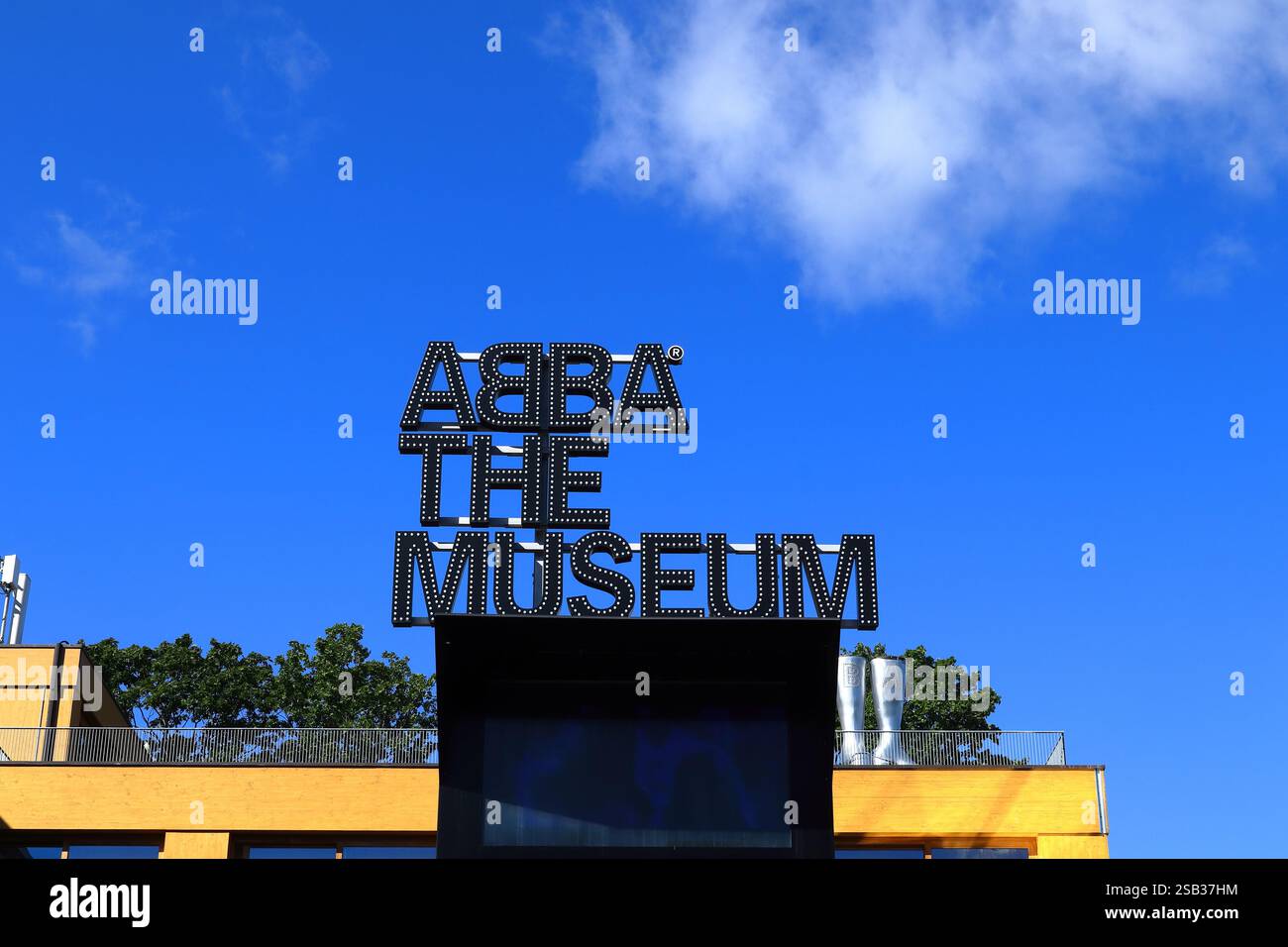 ABBA le panneau du musée. Banque D'Images