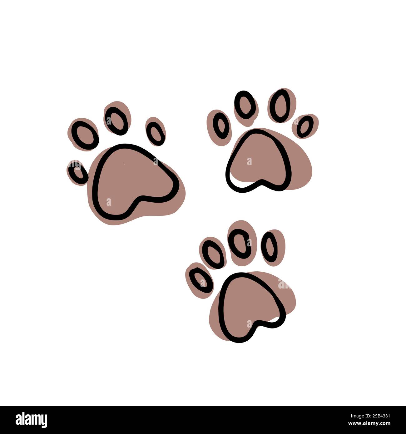 Mignonne pattes imprimées dans un design simpliste. Parfait pour les animaux, les soins des animaux de compagnie ou les thèmes de la faune Illustration de Vecteur