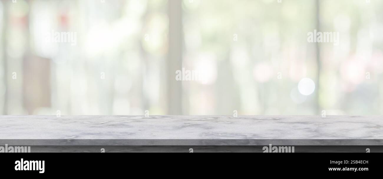 dessus de table en marbre avec fond intérieur de restaurant de café de cuisine floue Banque D'Images dessus de table en marbre avec fond intérieur de restaurant de café de cuisine floue Banque D'Images