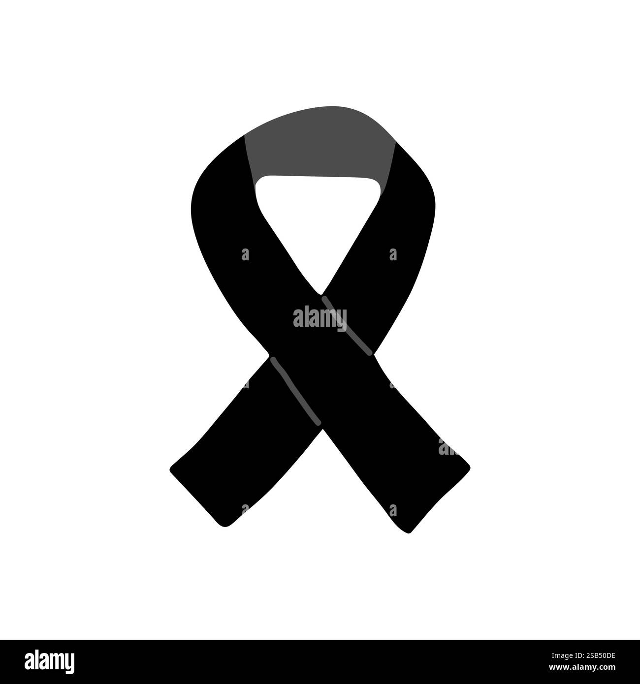 Un ruban noir représente le deuil, la sensibilisation ou le soutien à différentes causes et communautés dans le monde entier, souvent porté lors d'événements ou de campagnes. Illustration de Vecteur