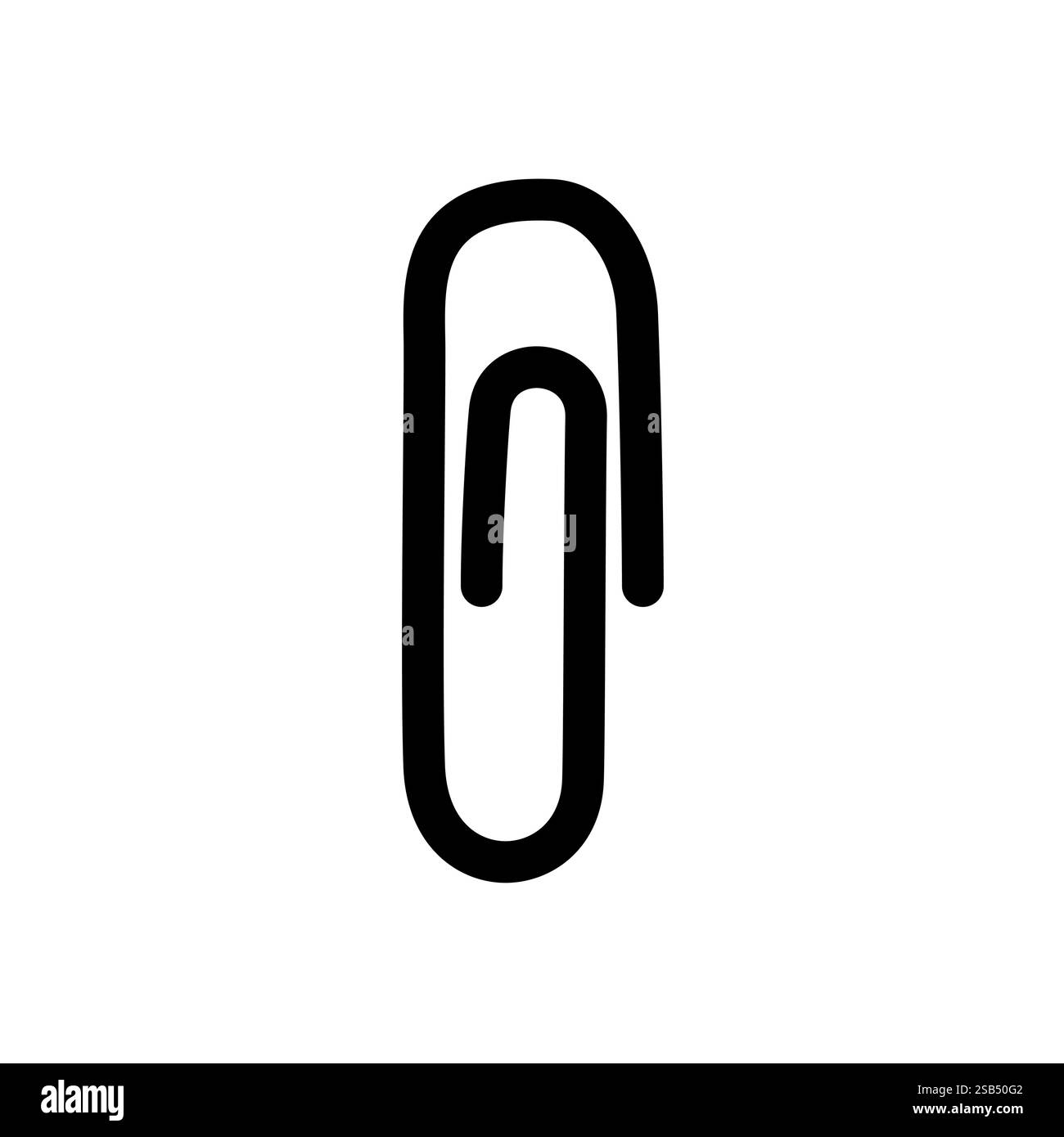 Silhouette de fixation de trombone. Icône noire de trombone. Joignez le document professionnel du fichier. Illustration vectorielle isolée sur fond blanc. Vecteur illust Illustration de Vecteur