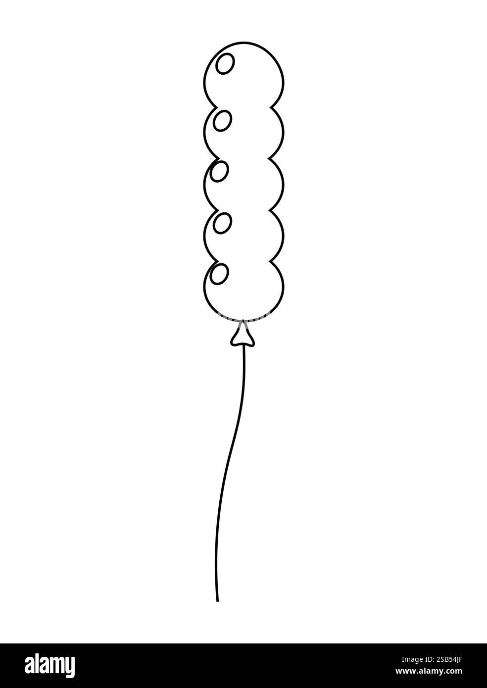 Un ballon rond et vibrant est attaché, se balançant doucement dans la brise lors d'un événement animé en plein air sous un ciel dégagé. Illustration de Vecteur