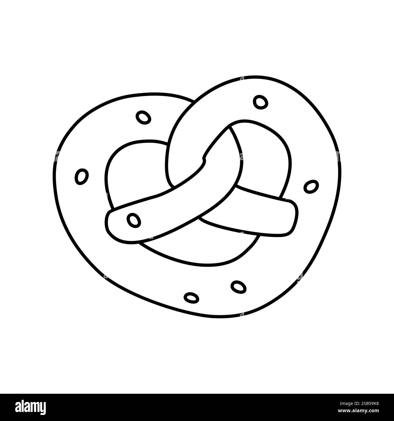 Aperçu de la nourriture pain Fretzel ou snack Food Line Art icône. Illustration vectorielle Illustration de Vecteur