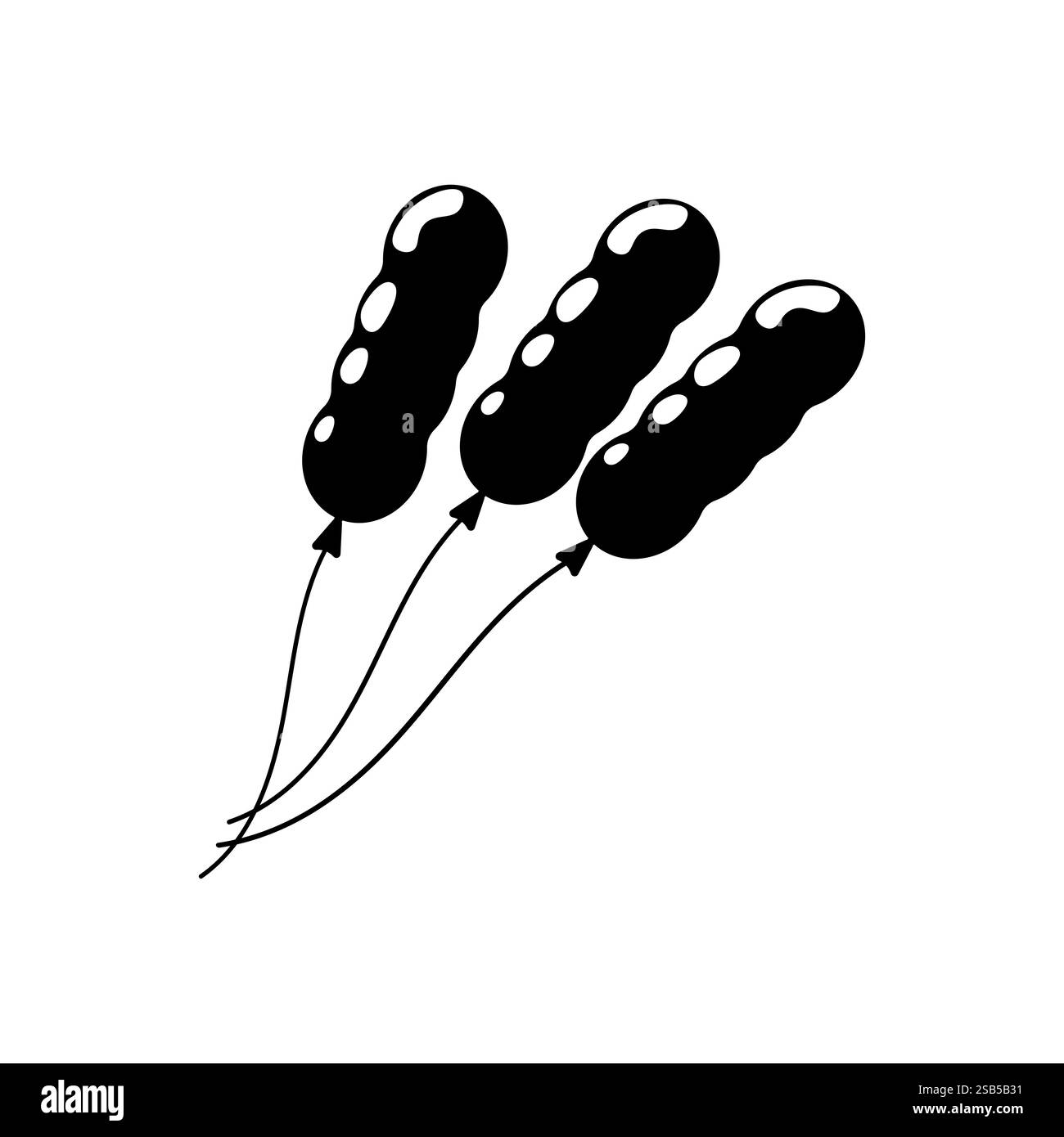 Trois ballons vibrants se lèvent contre un ciel bleu clair, ajoutant de la joie à une atmosphère festive pendant la célébration. Illustration de Vecteur Trois ballons vibrants se lèvent contre un ciel bleu clair, ajoutant de la joie à une atmosphère festive pendant la célébration. Illustration de Vecteur