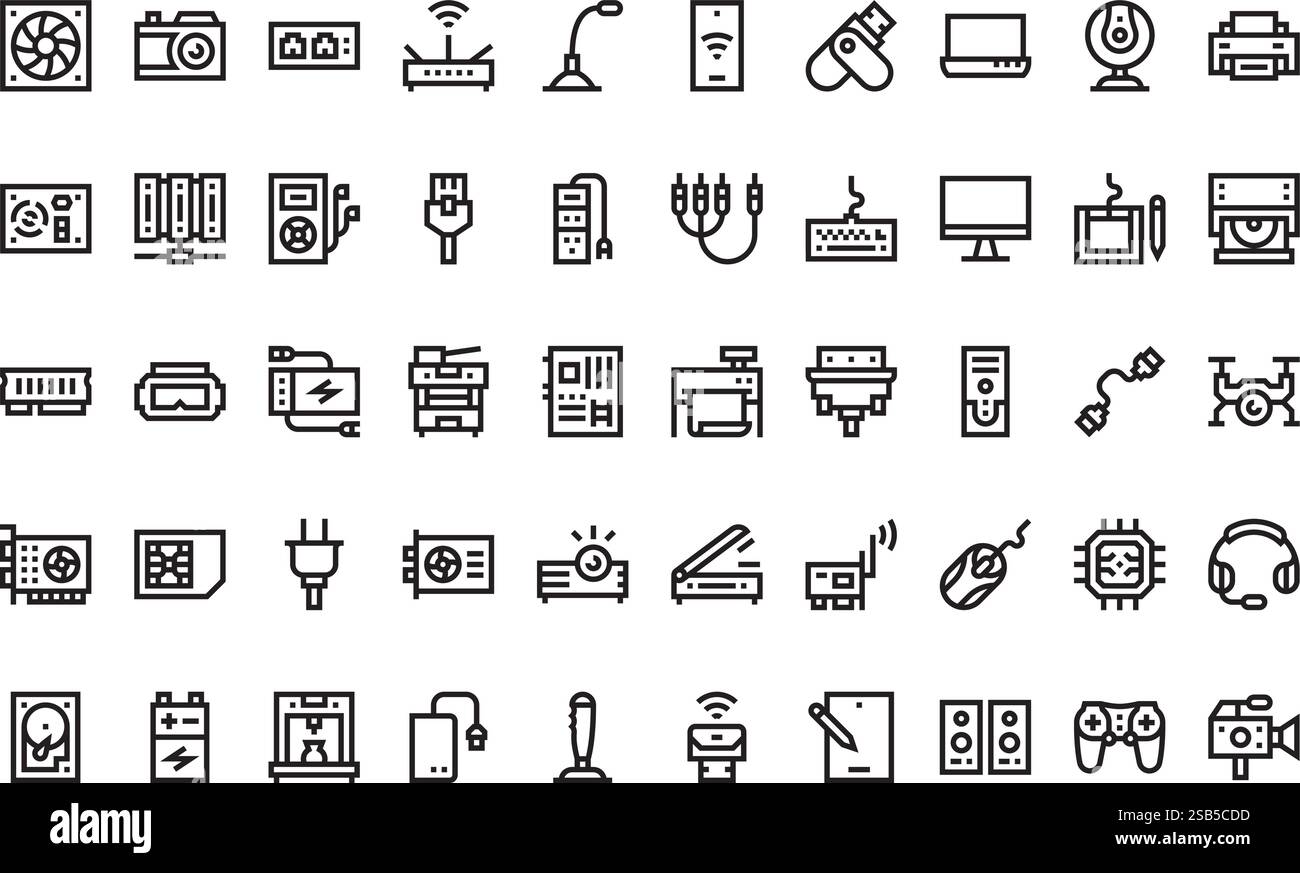 Collection d'icônes vectorielles de haute qualité avec contour modifiable. Idéal pour les projets professionnels et créatifs Illustration de Vecteur