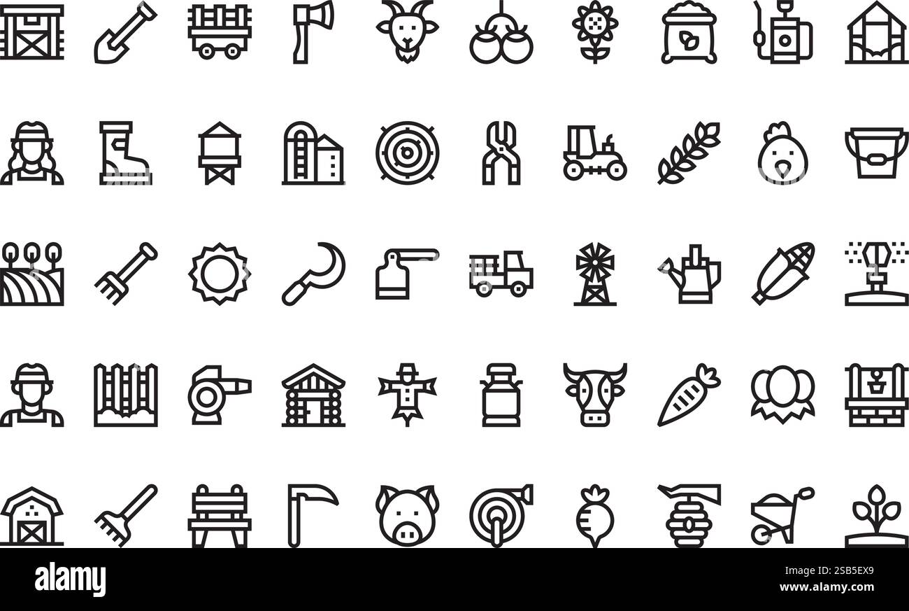 Collection d'icônes vectorielles de haute qualité avec contour modifiable. Idéal pour les projets professionnels et créatifs Illustration de Vecteur