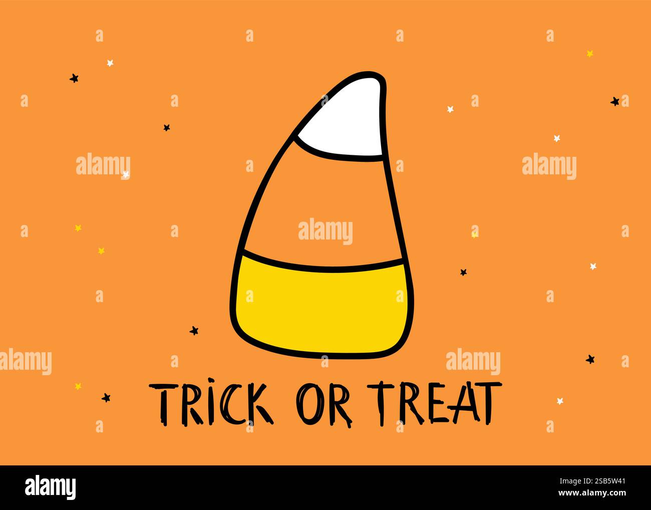 Trick ou Treat, couple mignon de bonbons de maïs avec des visages drôles. Illustration clip art vectorielle d'Halloween. Illustration vectorielle Illustration de Vecteur