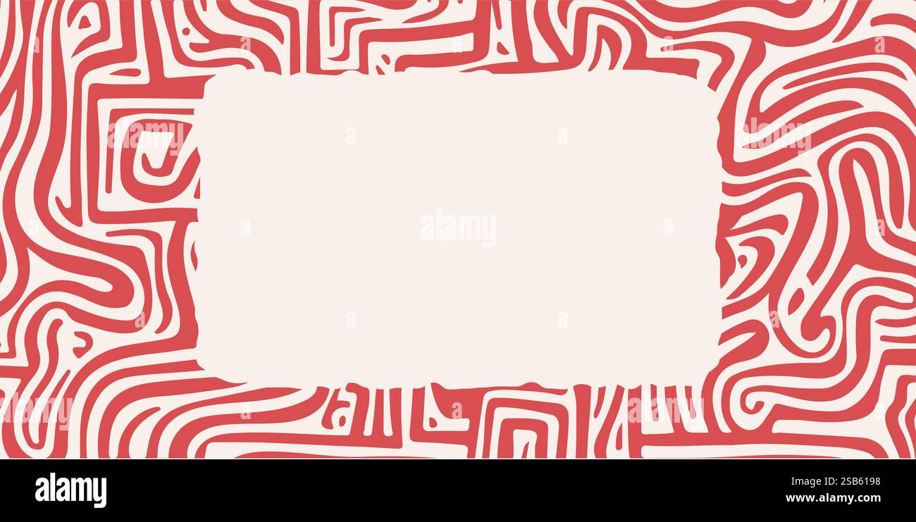 Motif rouge et blanc avec carré au milieu Illustration de Vecteur