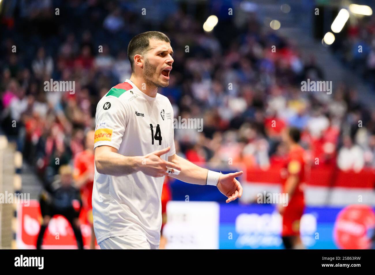 Oslo, Norvège. 31 janvier 2025. Rui Silva (14 ans) du Portugal vu lors de la demi-finale de la Coupe du monde de handball masculin de l'IHF 2025 entre le Danemark et le Portugal à Unity Arena à Oslo. Crédit : Gonzales photo/Alamy Live News Banque D'Images