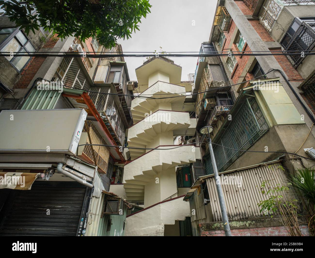 La communauté de Nanjichang (南機場社區) a détruit des logements sociaux dans le bidonville de Taipei Taiwan Banque D'Images