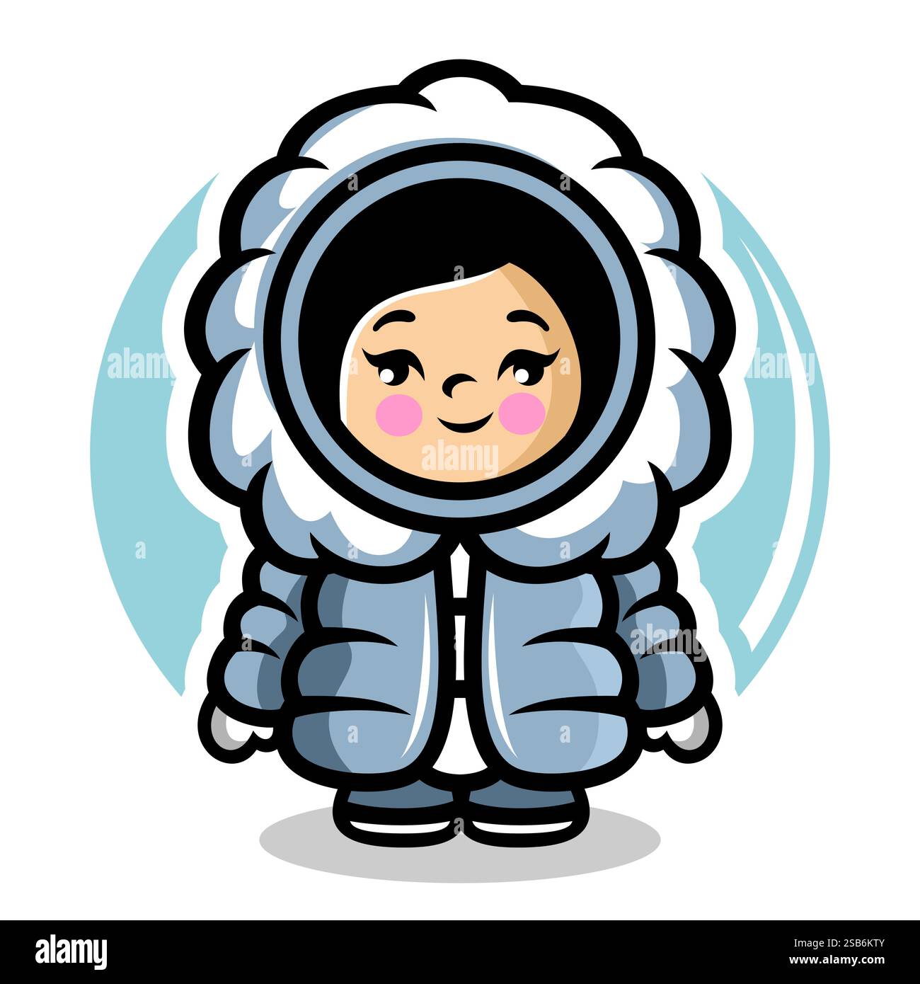 Logo Cute Eskimo Girl. Illustration vectorielle Illustration de Vecteur