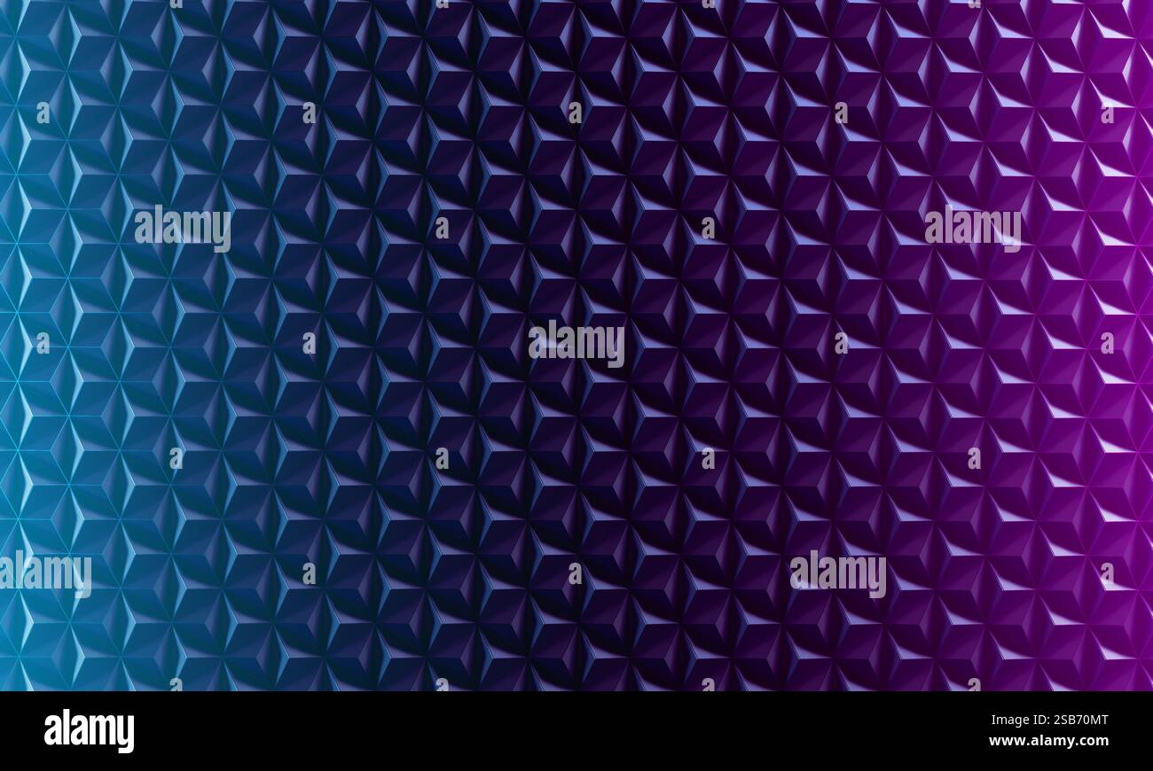 illustration de rendu 3d d'une paroi triangulaire. Motif pyramidal poly bas coloré avec surbrillance et réflexion bleues et violettes. Glamour style Art déco d Banque D'Images illustration de rendu 3d d'une paroi triangulaire. Motif pyramidal poly bas coloré avec surbrillance et réflexion bleues et violettes. Glamour style Art déco d Banque D'Images