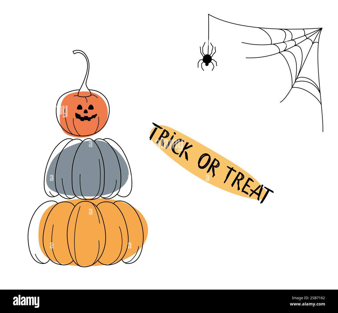 Fond d'Halloween avec illustration vectorielle de style dessinée à la main. Illustration vectorielle Illustration de Vecteur