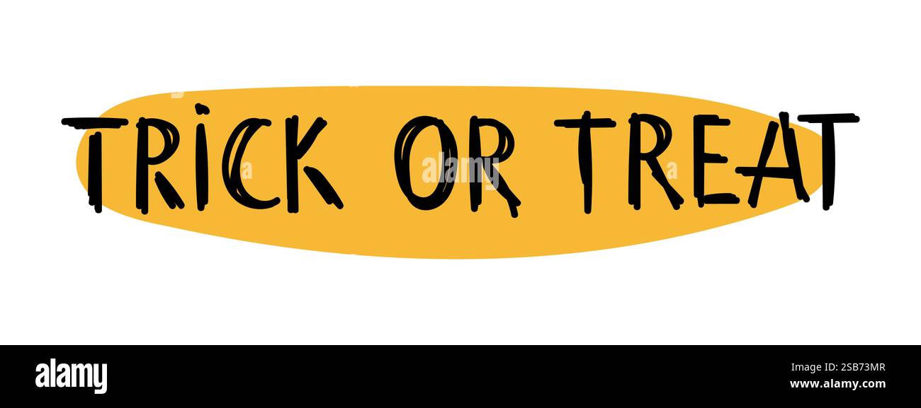 trick or treat washitape design halloween trick ou treat sac avec fond orange bannière de motif sans couture. Illustration vectorielle Illustration de Vecteur