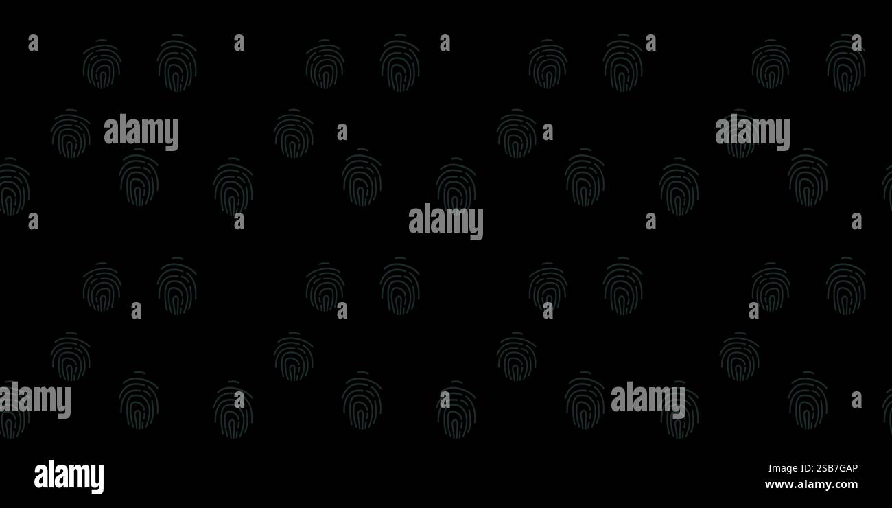 Représentation numérique de motifs d'empreintes digitales dans un fond sombre présentant des concepts de sécurité Illustration de Vecteur