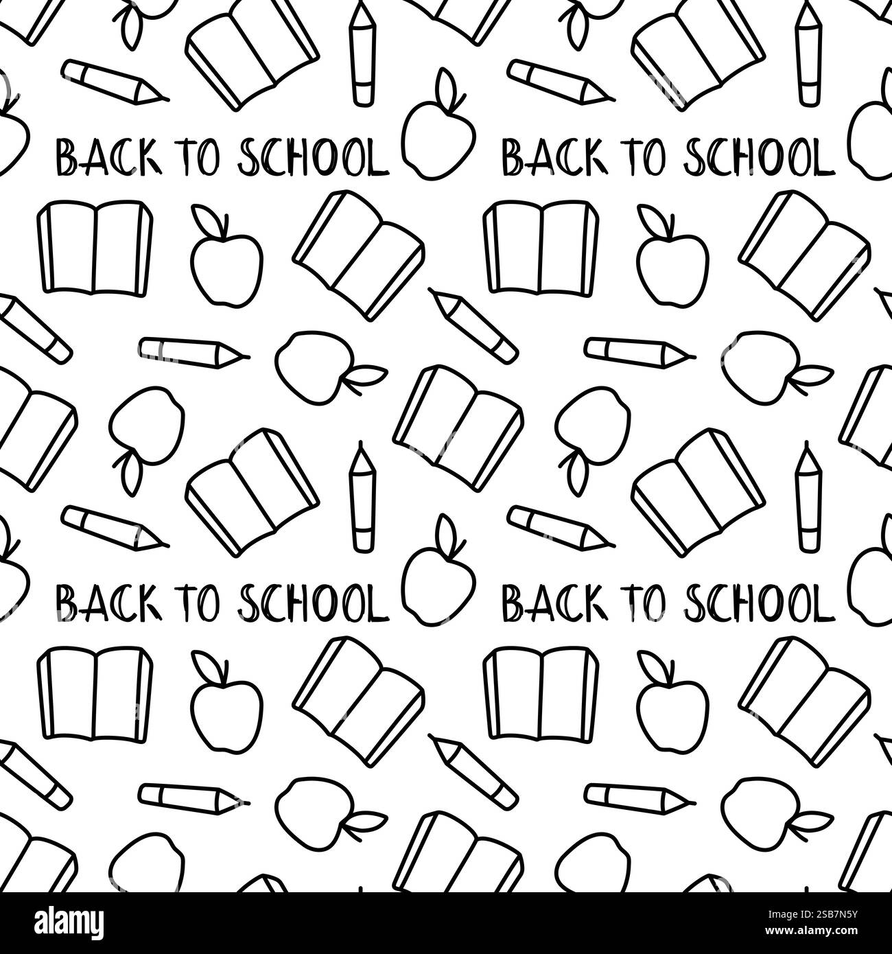 modèle sans coutures pour le retour à l'école Illustration de Vecteur