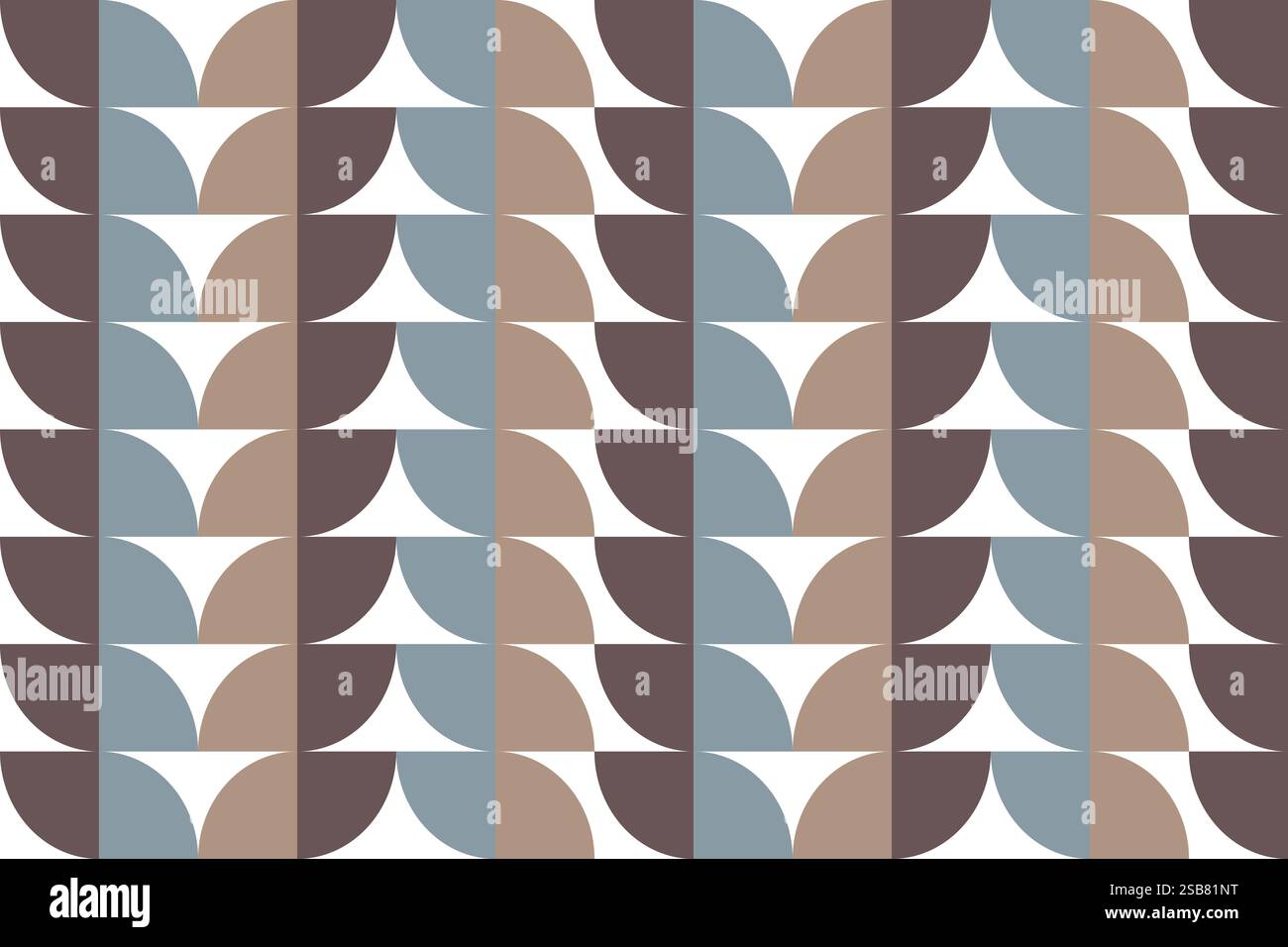 Motif géométrique avec des formes qui se chevauchent dans les tons de bleu, marron et beige Illustration de Vecteur