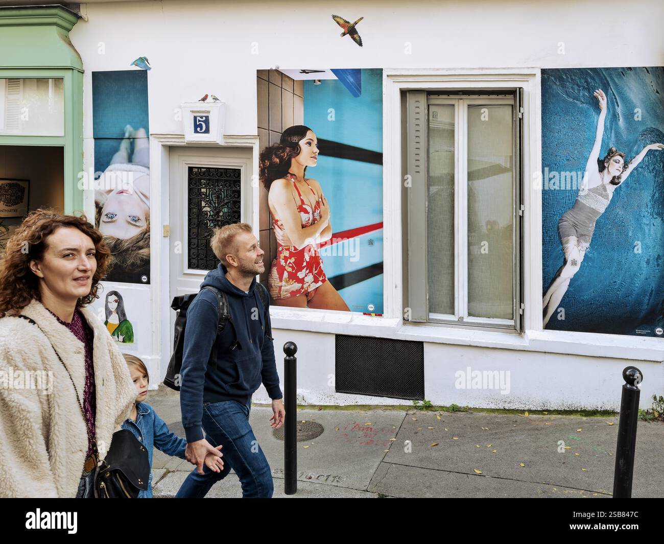 FRANCE. PARIS (75) 18E ARRONDISSEMENT. STREET ART RUE ANDROUET À MONTMARTRE Banque D'Images