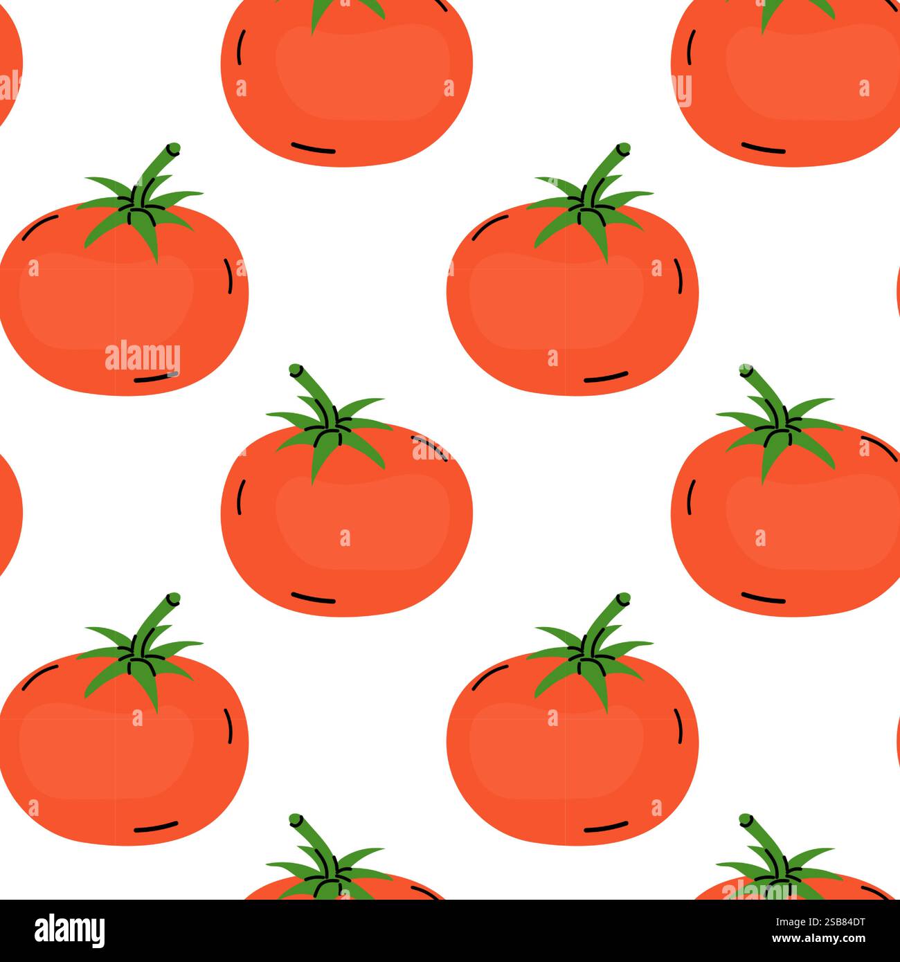 Illustration vibrante de tomates fraîches sur un fond blanc disposées selon un motif répétitif Illustration de Vecteur
