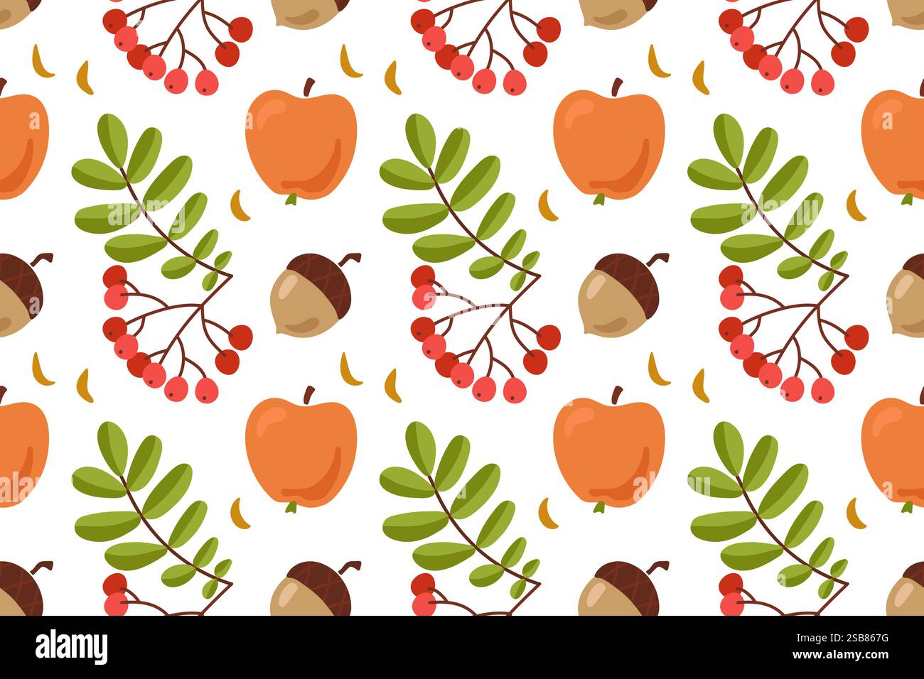 Motif sans couture des fruits et des baies d'automne Illustration de Vecteur