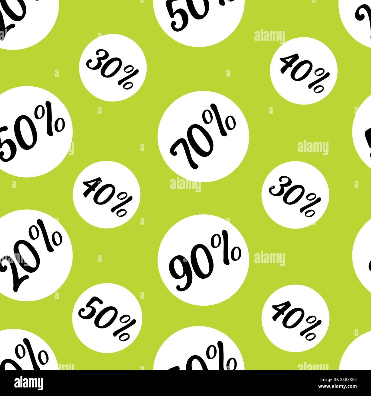 Affiches de vente avec des pourcentages variables sur un fond vert vif Illustration de Vecteur